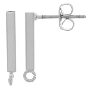 Pendientes con anilla a personalizar de latón 19x2 mm rodiado x2