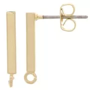 Pendientes con anilla a personalizar de latón 19x2 mm light gold x2