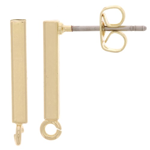 Pendientes con anilla a personalizar de latón 19x2 mm light gold x2