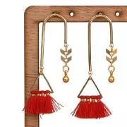 Pendientes con 2 anillas a personalizar de latón 36x15 mm rodiado x2