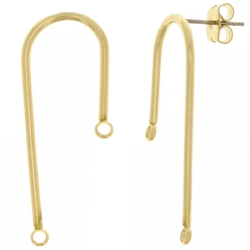 Pendientes con 2 anillas a personalizar de latón 36x15 mm light gold x2