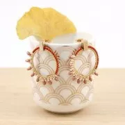 Pendientes design redondo a personalizar de latón 30 mm rodiado x2