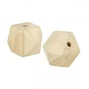 Surtido de 2 grandes cuentas de madera bruto 45x50 mm para suspensión macramé