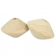 Surtido de 2 grandes cuentas de madera bruto 63x42 mm para suspensión macramé