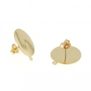 Pendientes con trasera disco 18 mm Dorado con oro fino x2