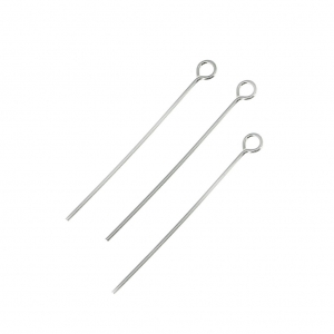Bastones cabeza de anilla para bisutería 25x0.5 mm de Plata 925 x10