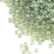 Rocailles Matubo 11/0 - 2.10 mm Transparente Green Luster x10g