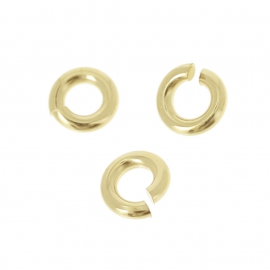 Anillas abiertas redondas 4x1 mm - Chapado de Oro 3 micras x4