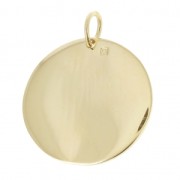 Dije medalla redonda rosa de los vientos 18 mm Chapado Oro 3 micras x1