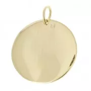 Dije medalla redonda rosa de los vientos 18 mm Chapado Oro 3 micras x1