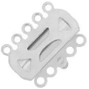 Cierre 5 vías 19x15 mm plateado