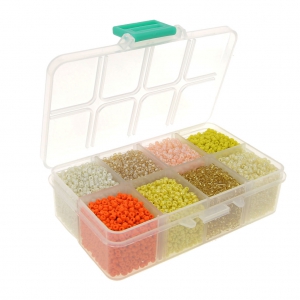 Surtido de rocallas 12/0 -  2 mm - 3 efectos - Multi Amarillo x1