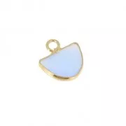 Mini colgante media-luna con piedra de imitación gema 14 mm Blue agate/dorado x1