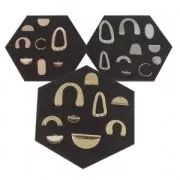 Entrepieza/Candelabro multi-agujeros forma puente de latón 13x14 mm rodiado x1