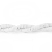 Cuentas arandalas Heishi 5x1 mm Blanco x38 cm