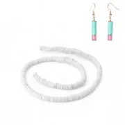 Cuentas arandalas Heishi 5x1 mm Blanco x38 cm