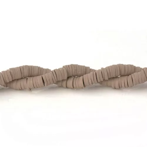 Cuentas arandalas Heishi 5x1 mm Taupe x40 cm