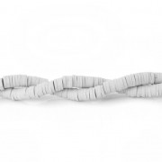 Cuentas arandalas Heishi de arcilla polimérica 5x1 mm Gris claro x39 cm