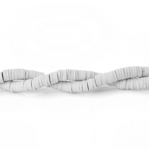 Cuentas arandalas Heishi de arcilla polimérica 5x1 mm Gris claro x39 cm