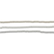 Cuentas arandalas Heishi de arcilla polimérica 5x1 mm Gris claro x39 cm
