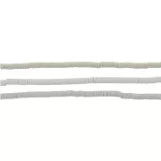 Cuentas arandalas Heishi de arcilla polimérica 5x1 mm Gris claro x39 cm