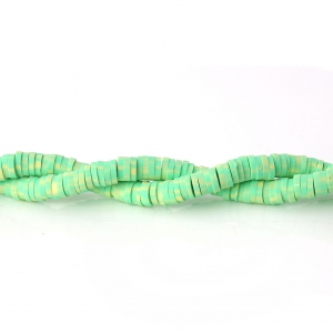 Cuenta de pasta polimérica 5x1 mm Verde Fluo x39 cm