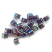 Miyuki Delica 11/0 Hex Cut DBC0005 - Azul iris metalizado jaspeado x8 g