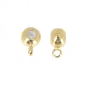 Cuenta pasante de latón 5x4 mm con un agujero de 1.5 mm Dorado con oro fino x1