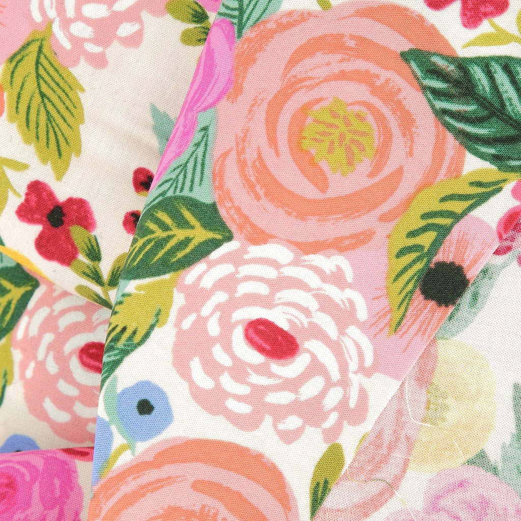 Tela viscosa Rifle Paper Co English Garden Juliet Floral Rose Cream