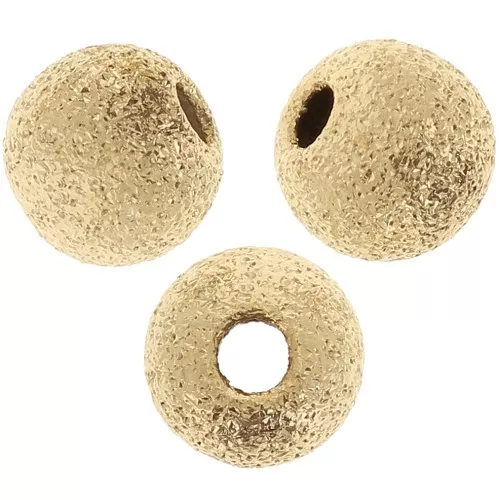Bolas diamantadas 6 mm doradas con oro fino x5