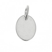 Dije con inscripción 925 medalla ovalada anilla cerrada 10 mm de Plata 925