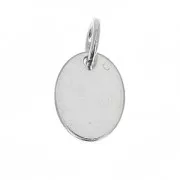 Dije con inscripción 925 medalla ovalada anilla cerrada 10 mm de Plata 925