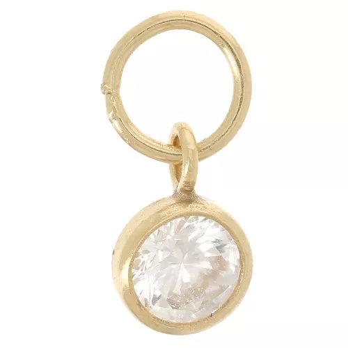 Colgante 6.5x4.5 mm con anilla paralela - óxido de zirconio - Gold filled