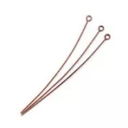 Bastón cabeza de anilla 70x0.7 mm duro cobrizo x10