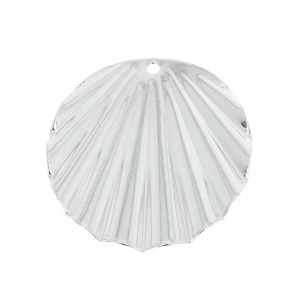 Colgante concha 25 mm para joyas personalizadas de fantasía DIY chapado en plata fina x1