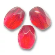 Cuentas en forma de oliva facetadas, 6 x 4 mm - Light Siam, 25 unidades