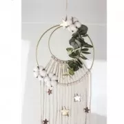 Círculo desnudo de metal para atrapasueños suspensión y lámparas 20cm dorado envej