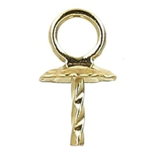 Gancho para colgante para cuenta redonda mitad-perforada 6/8/10/12 mm Gold fil.