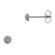 Pendientes disco con trasera 4 mm Acero Inox x2