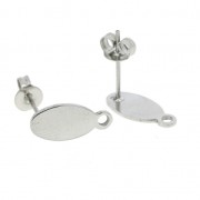 Ganchos pendientes ovalado con anilla a decorar 12.5x6 mm Acero Inox x2|raw }}