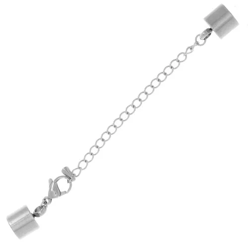 Cierre mosquetón 12 mm + cadena para cordón 8 mm Acero inoxidable 304 x1