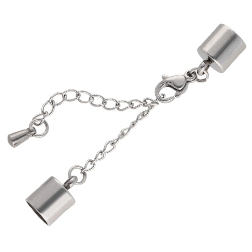 Cierre de langosta de 9 mm + cadena para cordón de 6 mm - Acero inoxidable 304L x1
