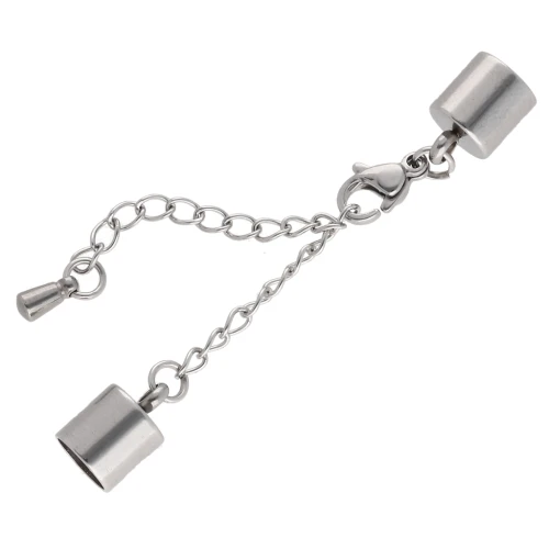 Cierre de langosta de 9 mm + cadena para cordón de 6 mm - Acero inoxidable 304L x1