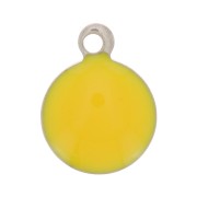 Dijes redondos de Acero Inox y resina epoxi 6mm Ocre x5|raw }}