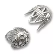 Casquilla filigranada 13 mm plateada envejecida x1