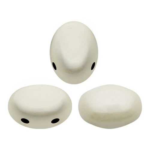 Cuentas de vidrio Samos® by Puca® 5x7 mm Opaque White Ceramic Look x10g