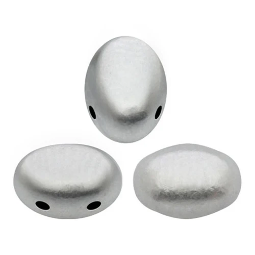 Cuentas de vidrio Samos® by Puca® 5x7 mm Silver Mat x10g