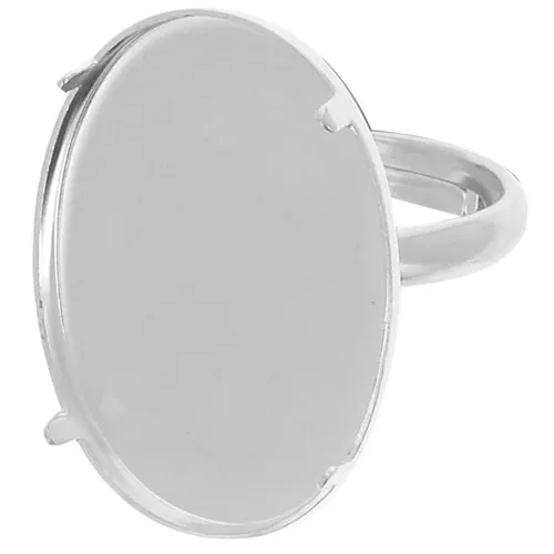 Anillo Engaste fondo plano 25x18 mm Plata 925 x1