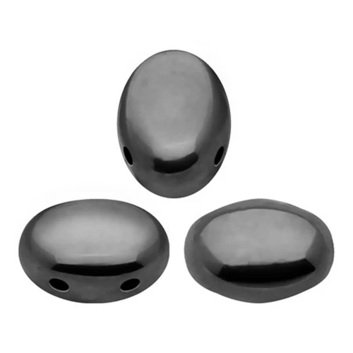 Cuentas de vidrio Samos® by Puca® 5x7 mm Jet Hematite x10g
