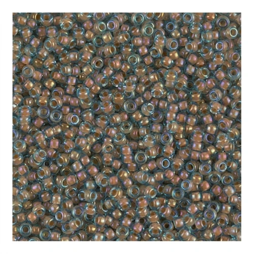 Rocalla Miyuki 11/0 351 - Luster Aqua Peach Lined